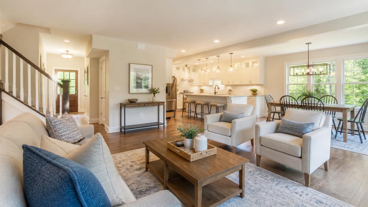 Bright, recently renovated living space in a suburban home